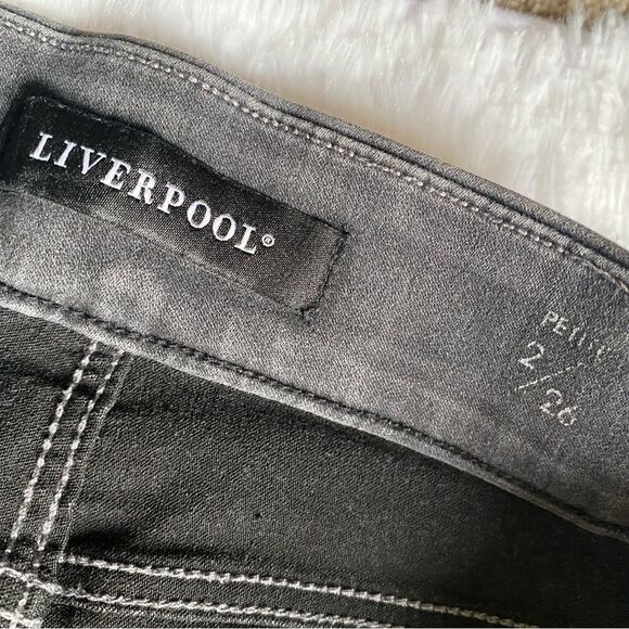 LIVERPOOL Pull On Jeans Dark Gray Elastic Waist Women’s Size 2P FLAWED - Picture 5 of 10
